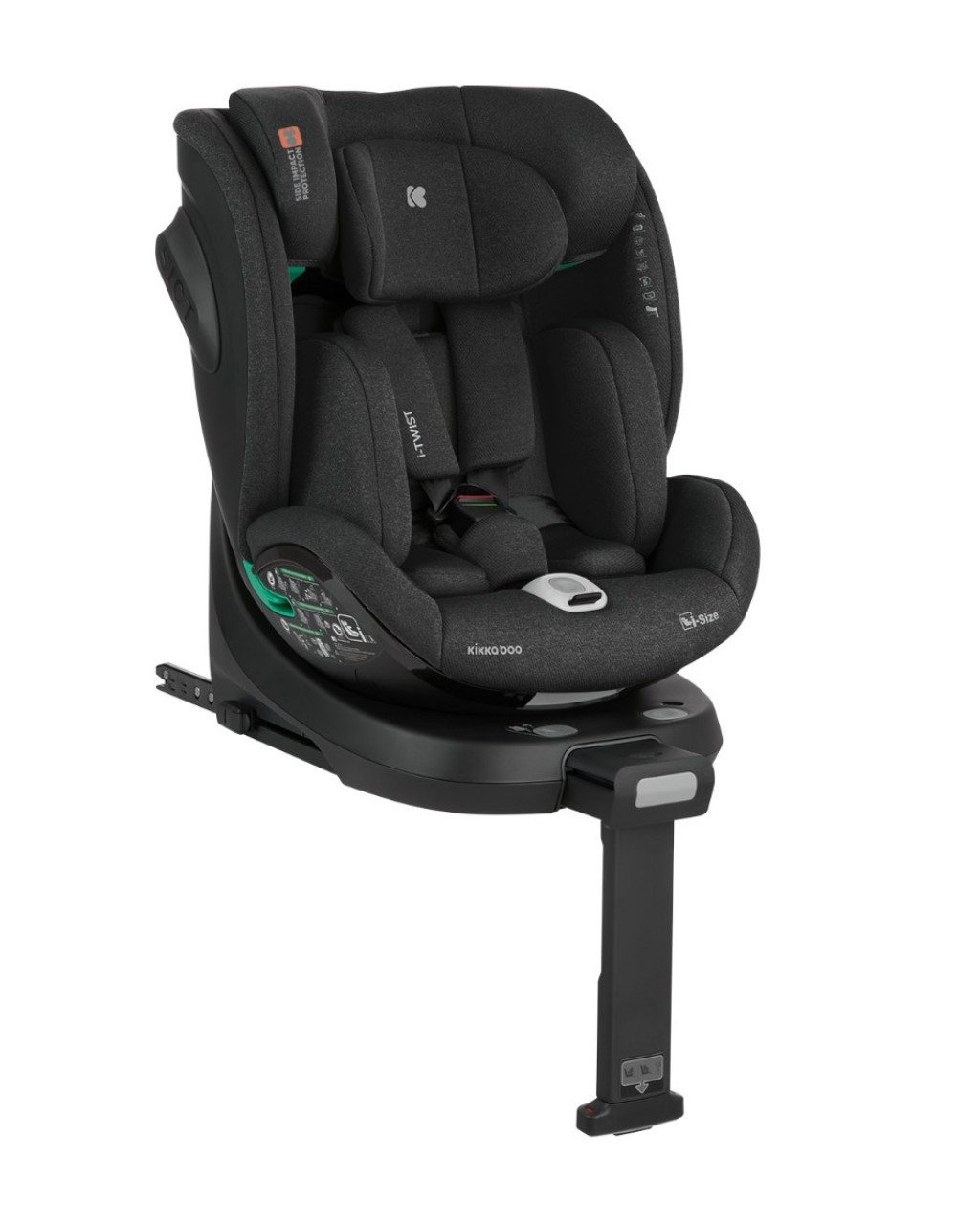KikkaBoo Autosedačka 40-150 cm i-Twist i-SIZE Black
