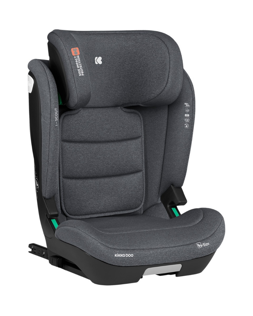 KikkaBoo Autosedačka 100-150 cm i-Scout i-SIZE Dark Grey
