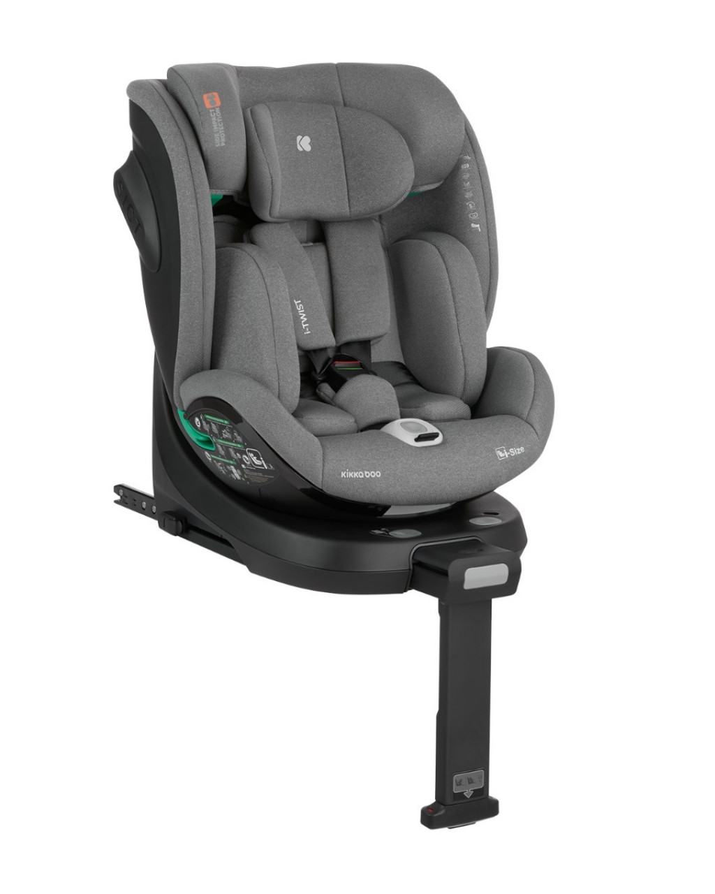 KikkaBoo Autosedačka 40-150 cm i-Twist i-SIZE Dark Grey