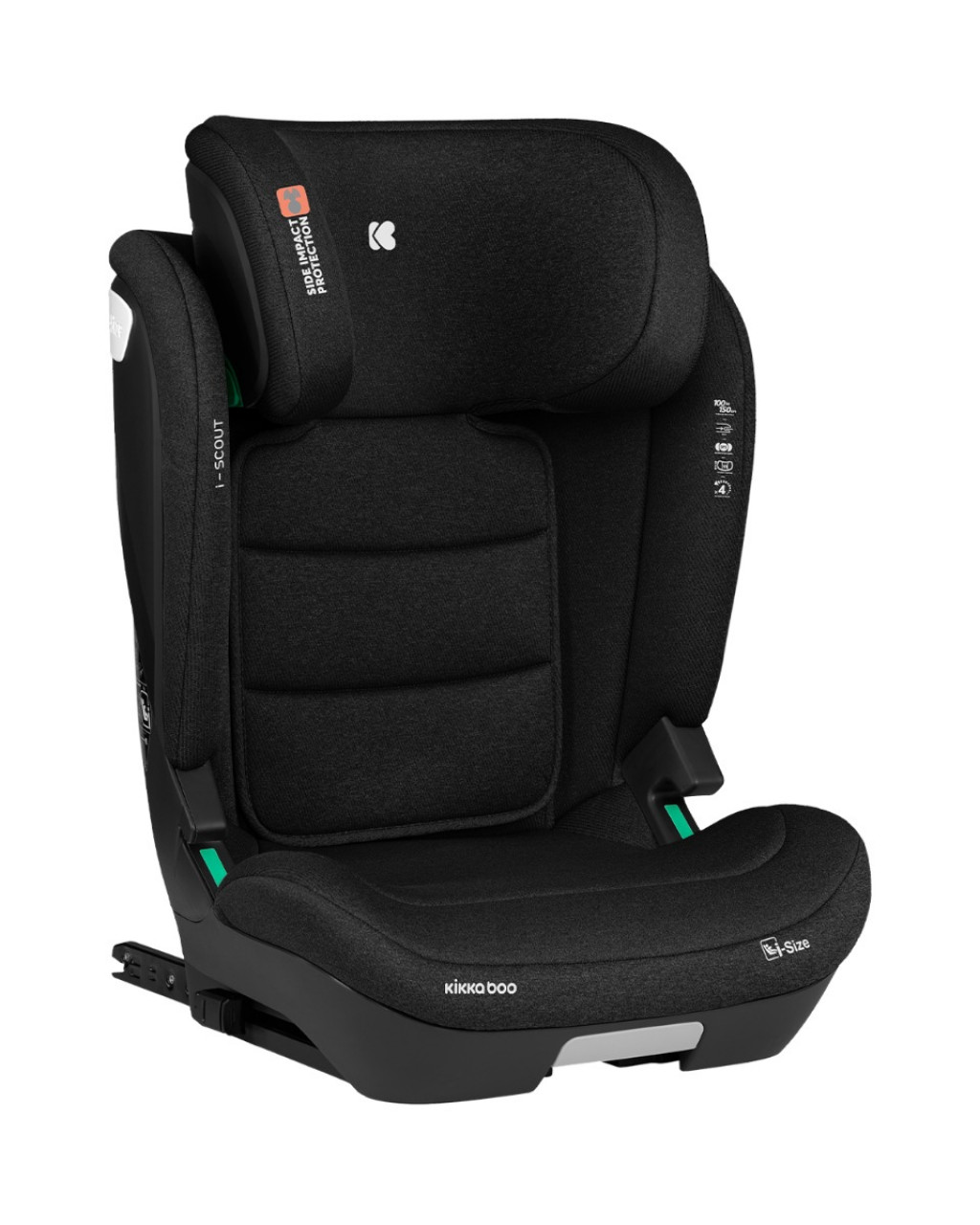 KikkaBoo Autosedačka 100-150 cm i-Scout i-SIZE Black