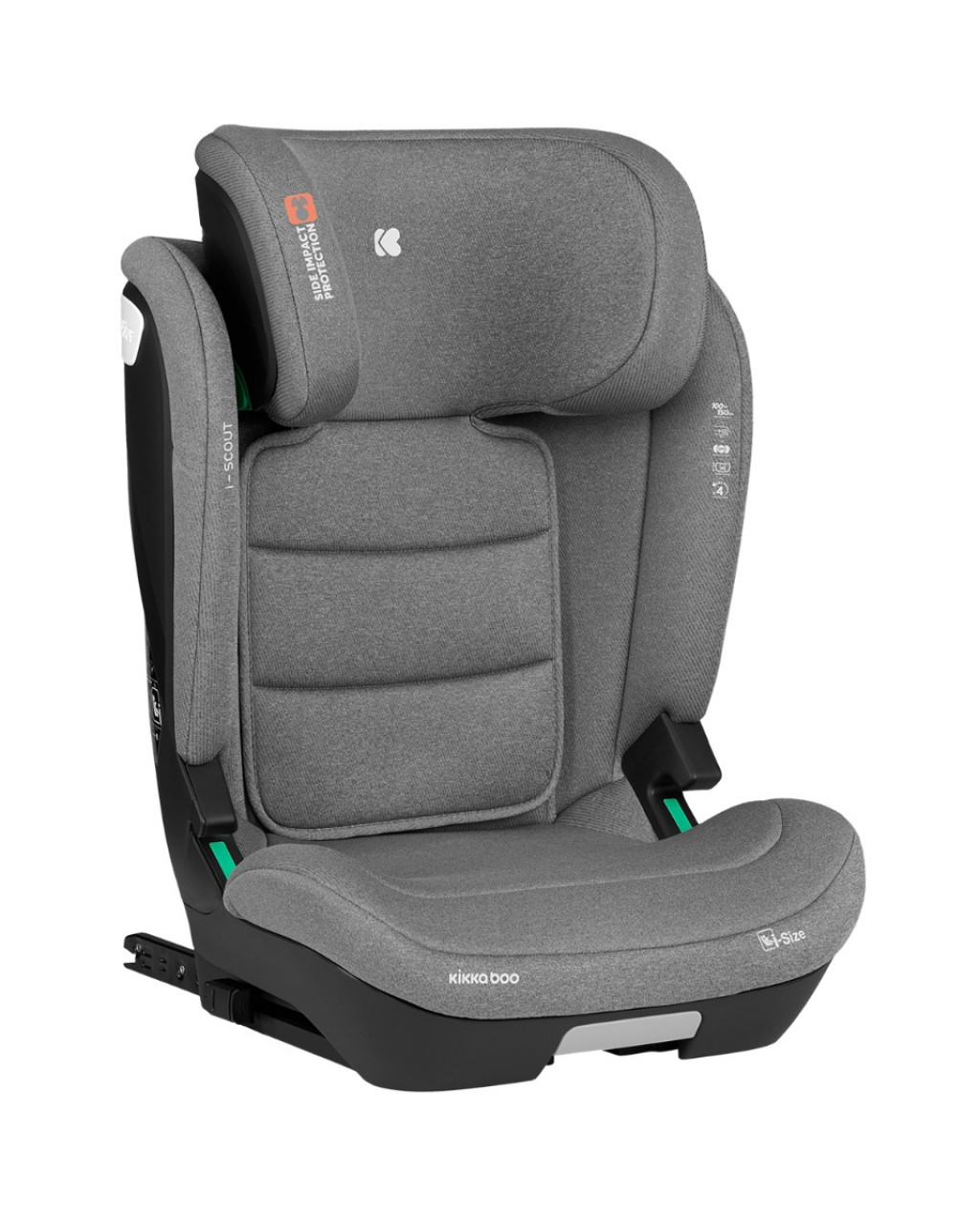 KikkaBoo Autosedačka 100-150 cm i-Scout i-SIZE Light Grey