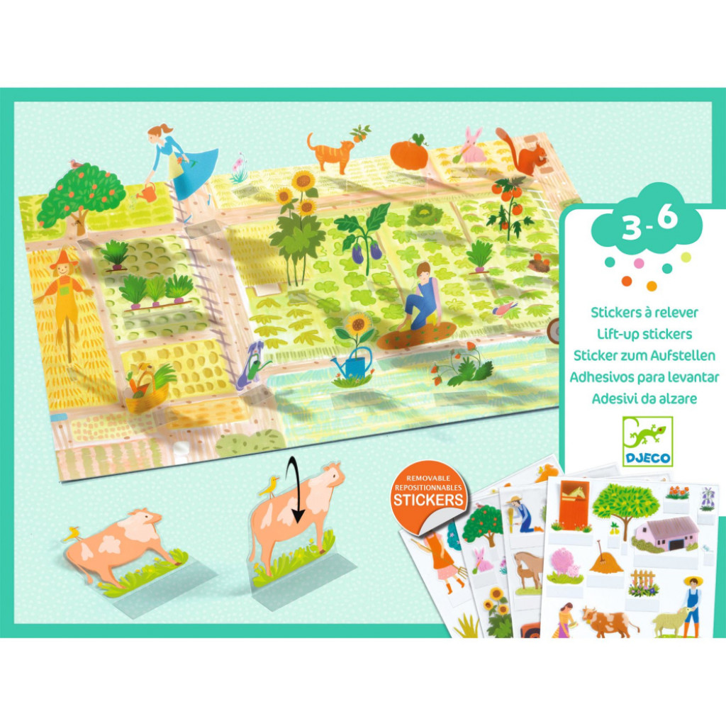 DJECO ENG: Lift-up stickers - Farm