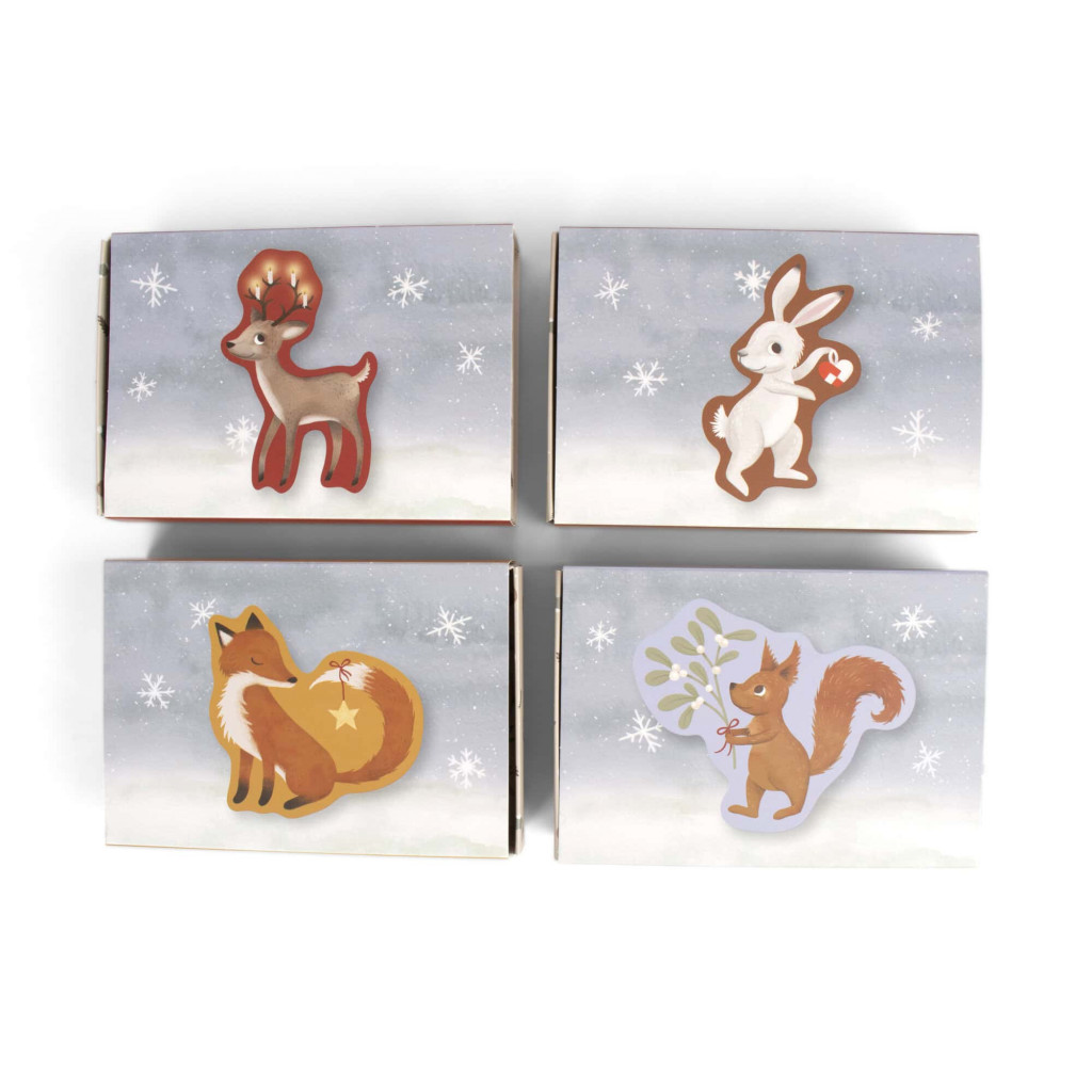 Filibabba Set 4 puzzle - wonderful winter - forest friends