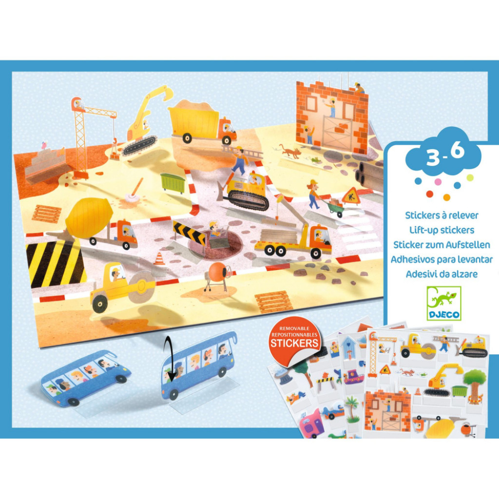 DJECO ENG: Lift-up stickers - Vehicles