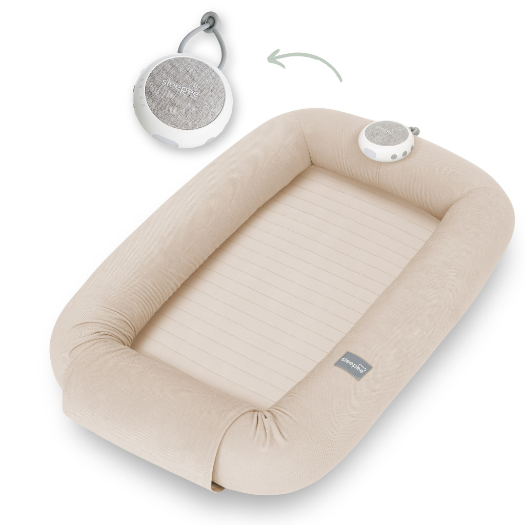 Sleepee Multifunkční hnízdečko pro miminko s bílým šumem 3v1 Sleepee Sand