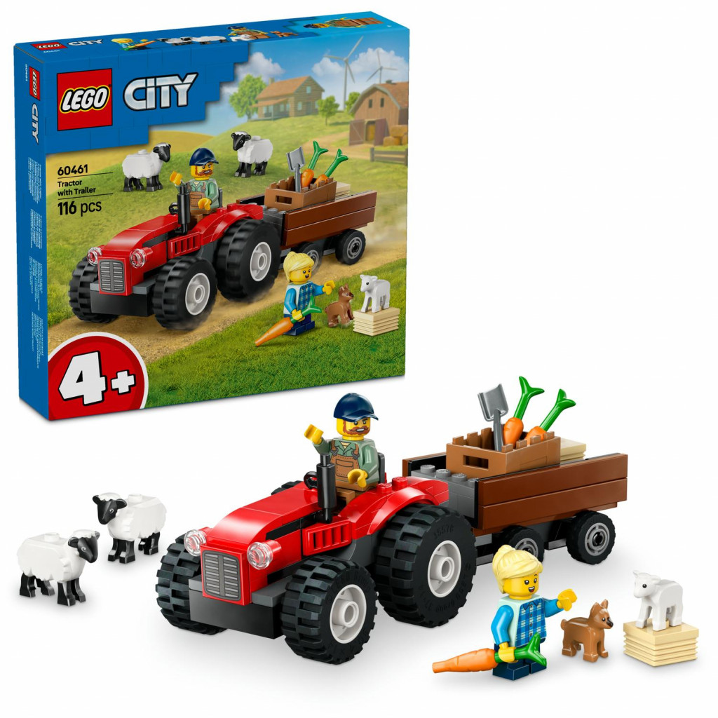 Lego® Červený traktor s prívesom a ovcami