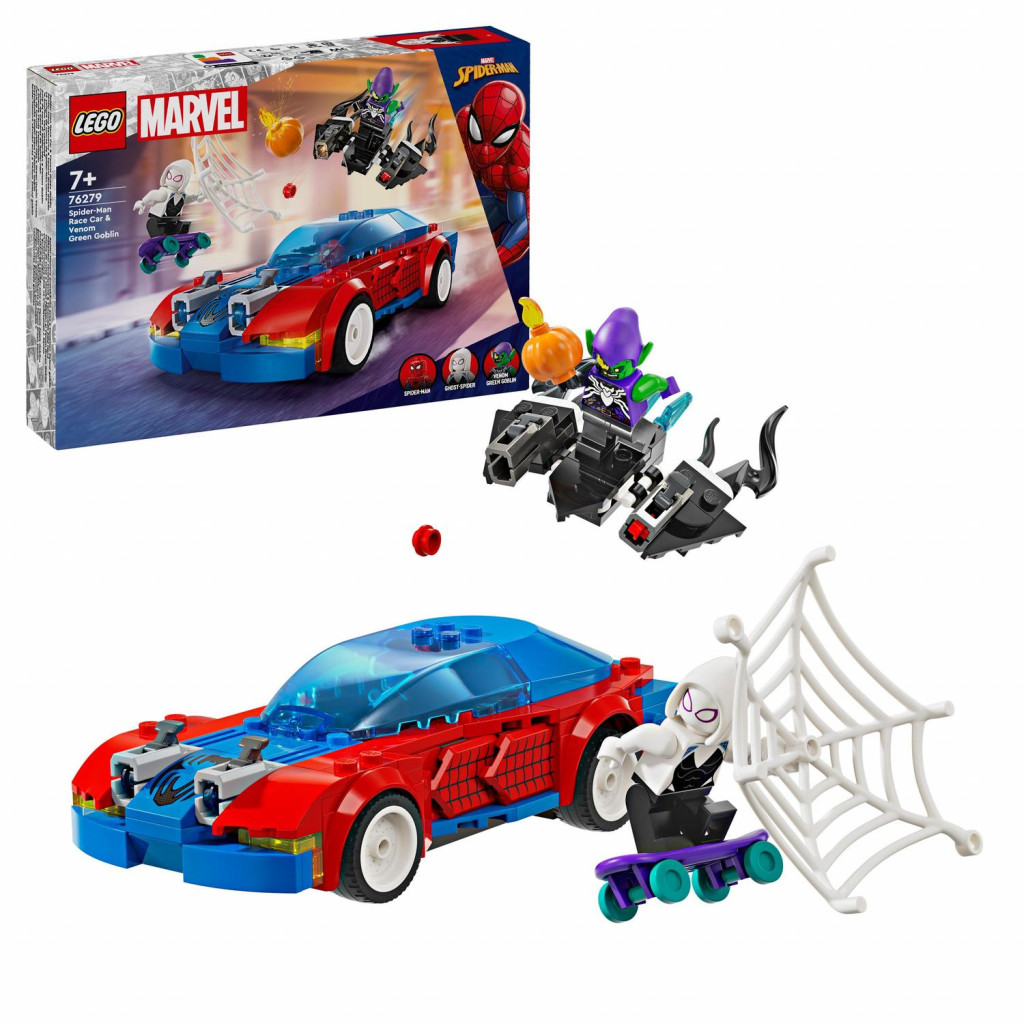 Lego® Spider-Manovo pretekárske auto a Venomov Zelený goblin