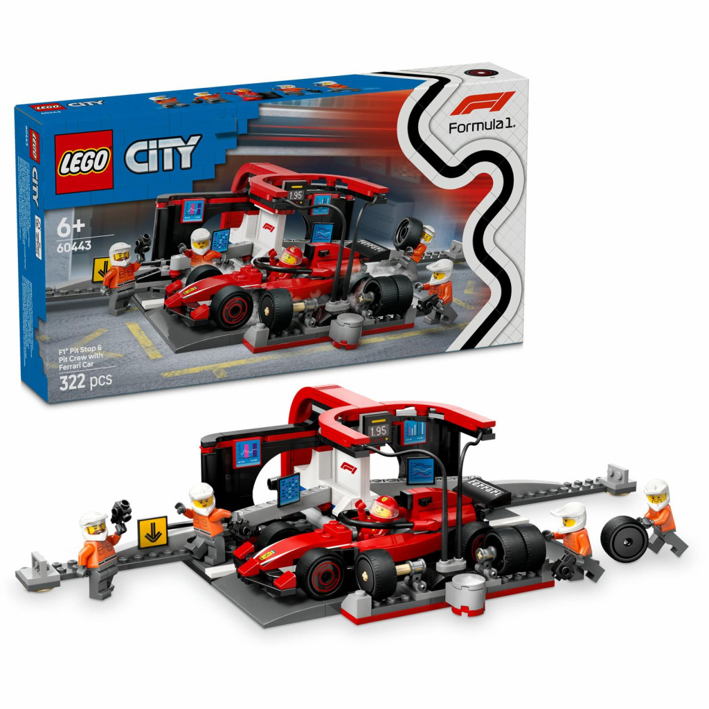 Lego® Zastávka v F1® a Pit Crew s autom Ferrari