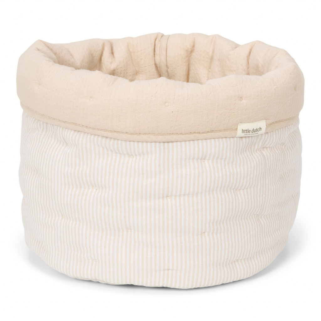 Little Dutch Košík textilný malý Pure Soft Beige Stripe