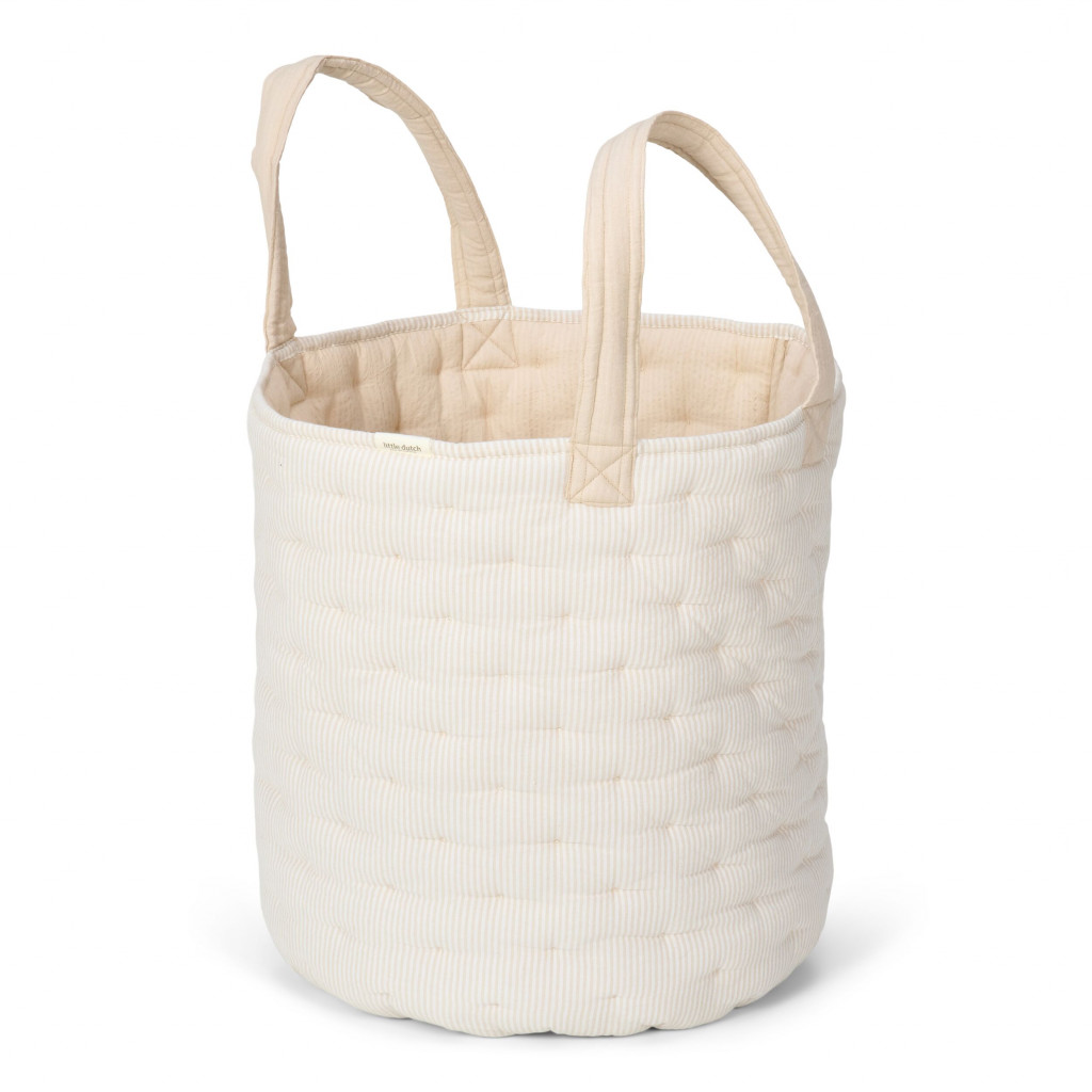 Little Dutch Košík textilný veľký Pure Soft Beige Stripe