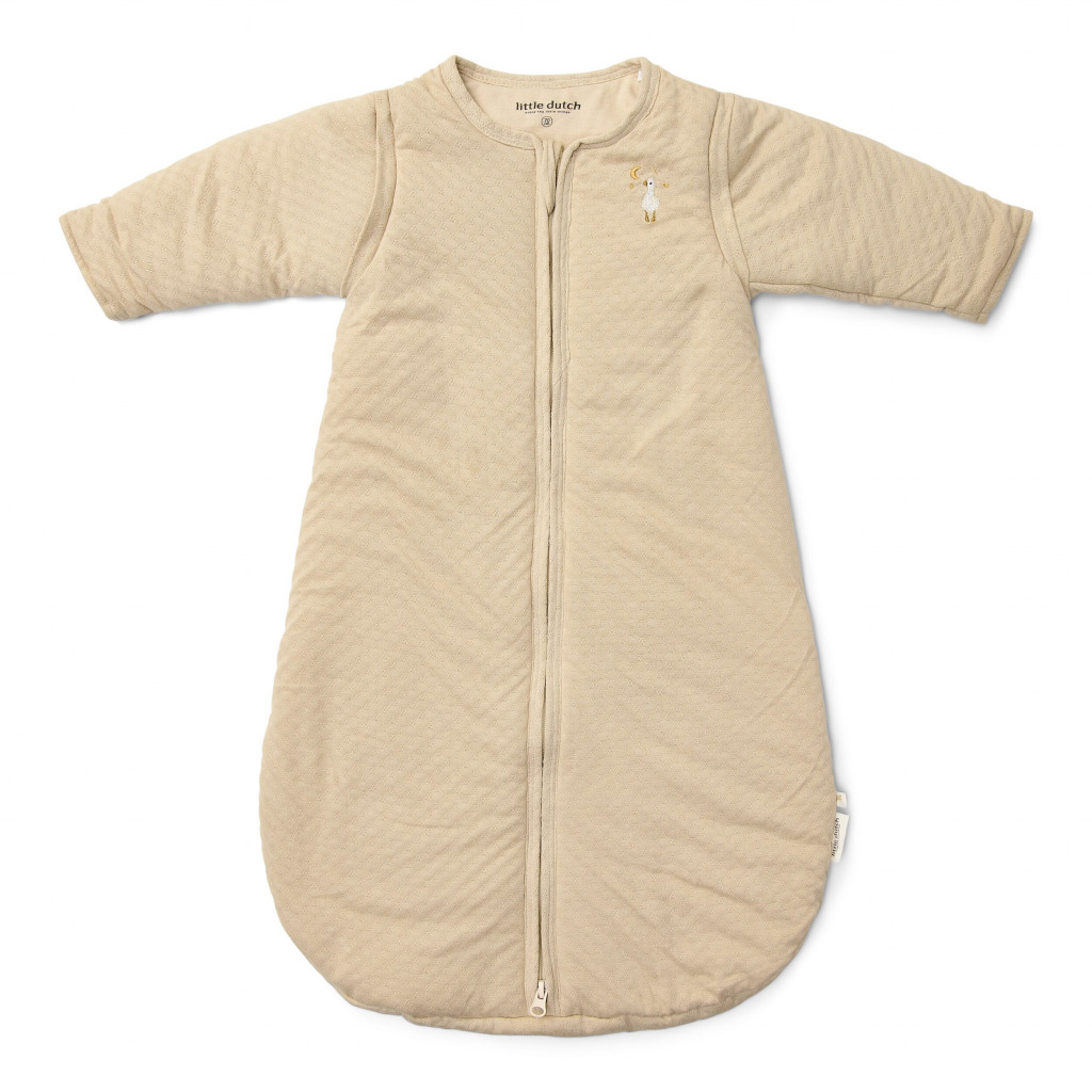 Little Dutch Spací vak s oddeliteľnými rukávmi 90 cm Husa Beige Newborn Naturals