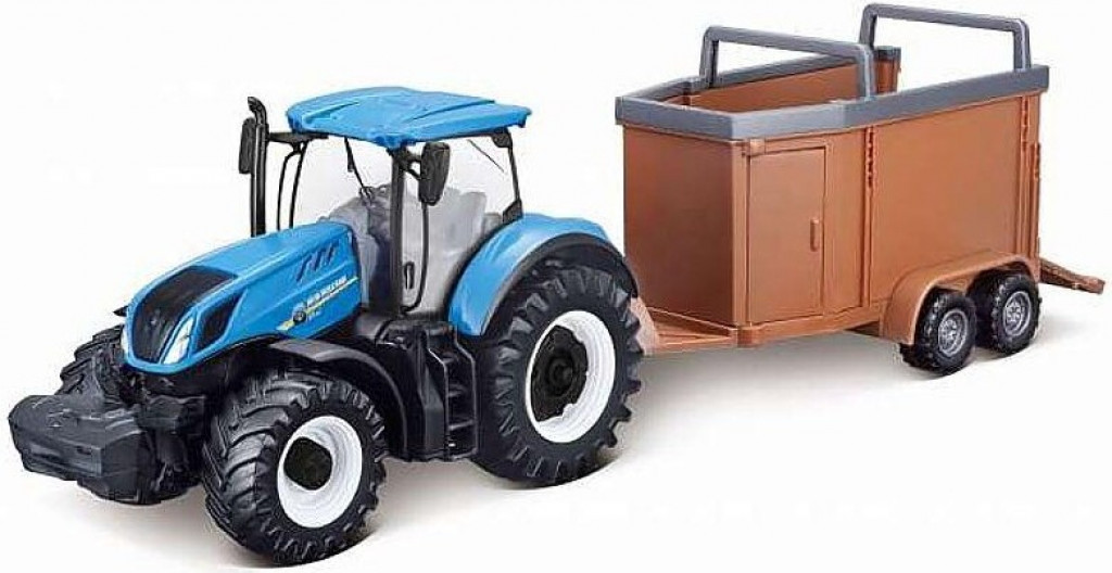 Bburago 2025online Bburago 10cm Farm Traktor New Holland s vlečkou pre kone