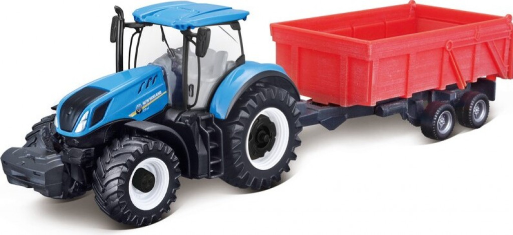 Bburago 2025online Bburago 1:50 Farm Traktor New Holland s vlečkou