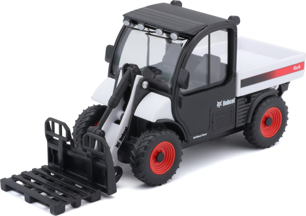 Bburago 2025online Bburago BOBCAT TOOLCAT 5600 W/ PALLET FORK WHITE & BLACK DIECAST