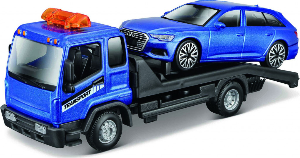 Bburago 2025online Bburago 1:43 STR FIRE Flatbed Tow Truck, w/Audi A6 Avant