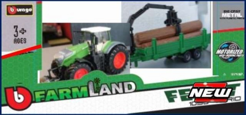 Bburago 2025online Bburago 1:50 Farm Traktor Fendt 1050 Vario + Tree Forwarder
