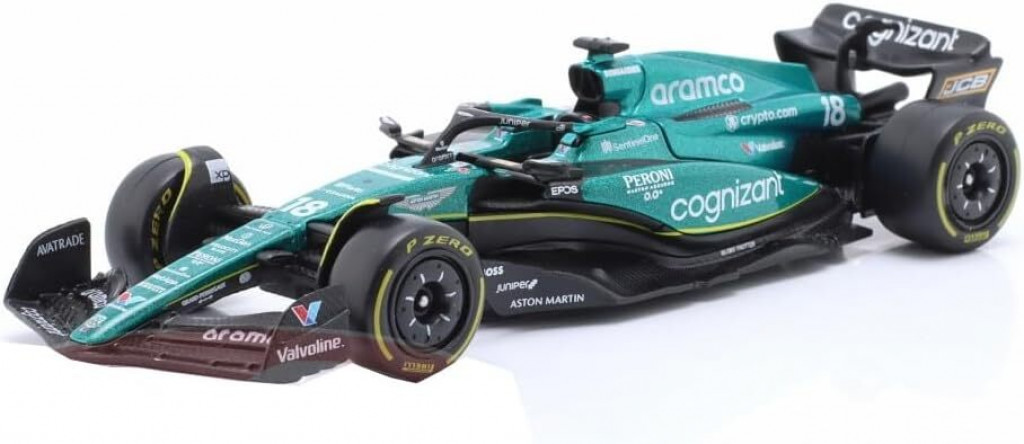 Bburago 2025new Bburago 1:43 RACE Formula F1 - Aston Martin  AMR23 (2023) #18 Lance Stroll with driver