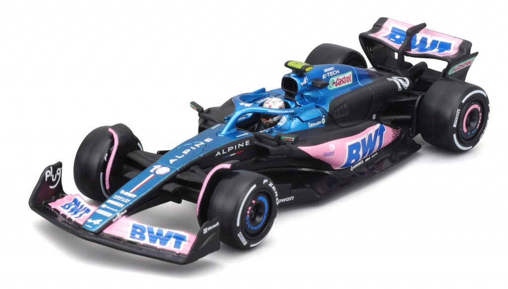 Bburago 2025new Bburago 1:43 RACE Formula F1 - BWT Alpine F1 Team A524 (2024) #10 (Pierre Gasly) - with dr