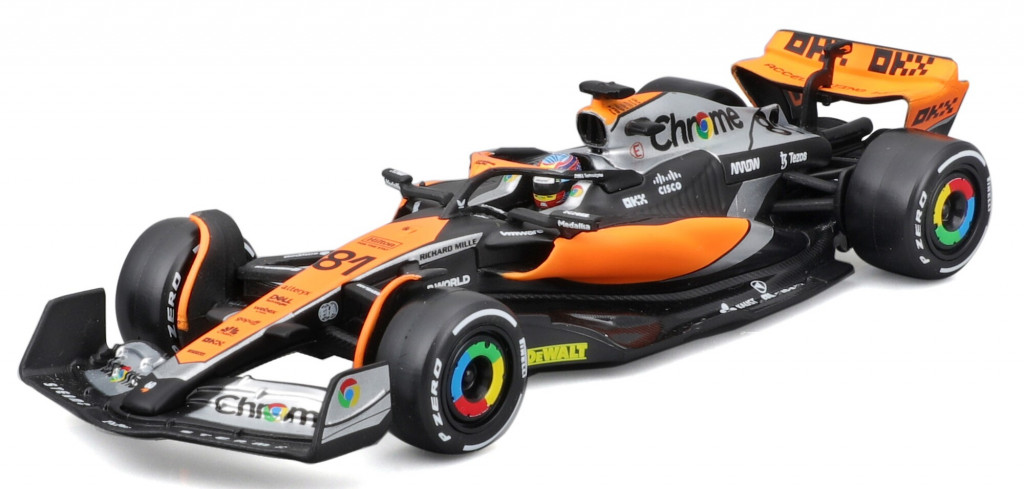 Bburago 2025new Bburago 1:43 RACE Formula F1 - McLaren F1 Team MCL38 (2024) #81 (Oscar Piastri) - with dri