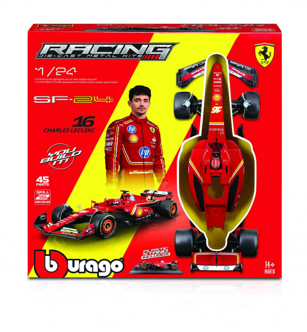 Bburago 2025new Bburago 1:24 Ferrari F1 Racing Model KIT - Stavebnica SF24 (2024) nr.16 Charles Leclerc