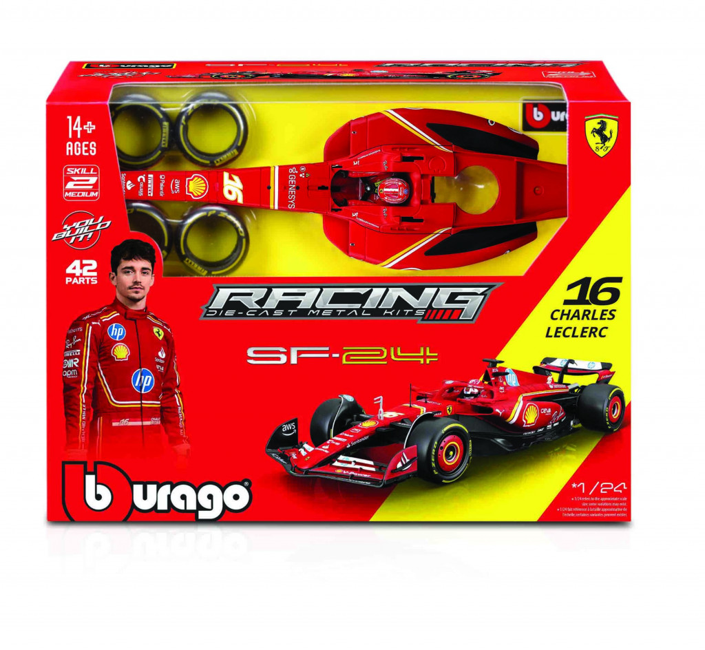 Bburago 2025new Bburago 1:24 Ferrari F1 Racing Model KIT - Stavebnica SF24 (2024) nr.55 Carlos Sainz