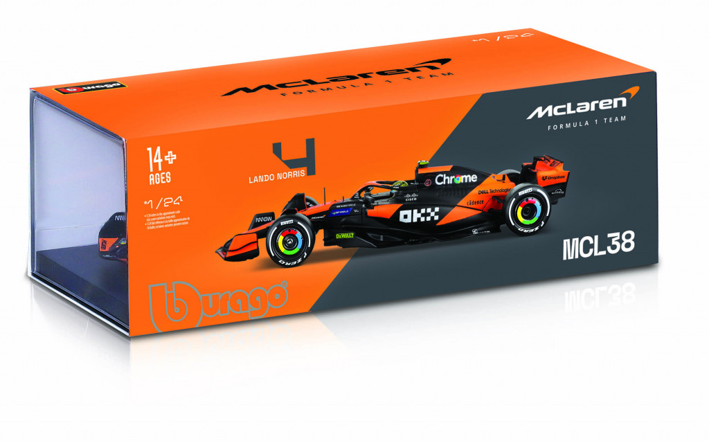 Bburago 2025new Bburago 1:24 RACE Formula F1 - McLaren F1 Team MCL38 (2024) #81 (Oscar Piastr) - Hard case