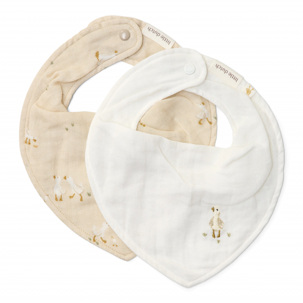 Little Dutch Podbradník bandana 2 ks Husa Newborn Naturals