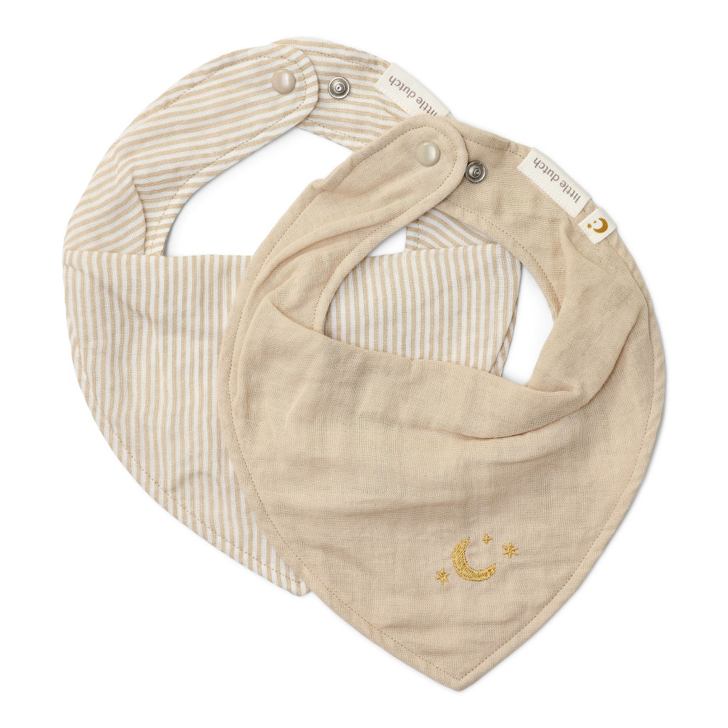Little Dutch Podbradník bandana 2 ks Pure Soft Beige
