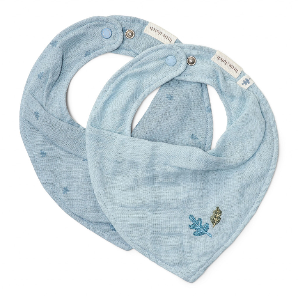 Little Dutch Podbradník bandana 2 ks Pure Denim Blue