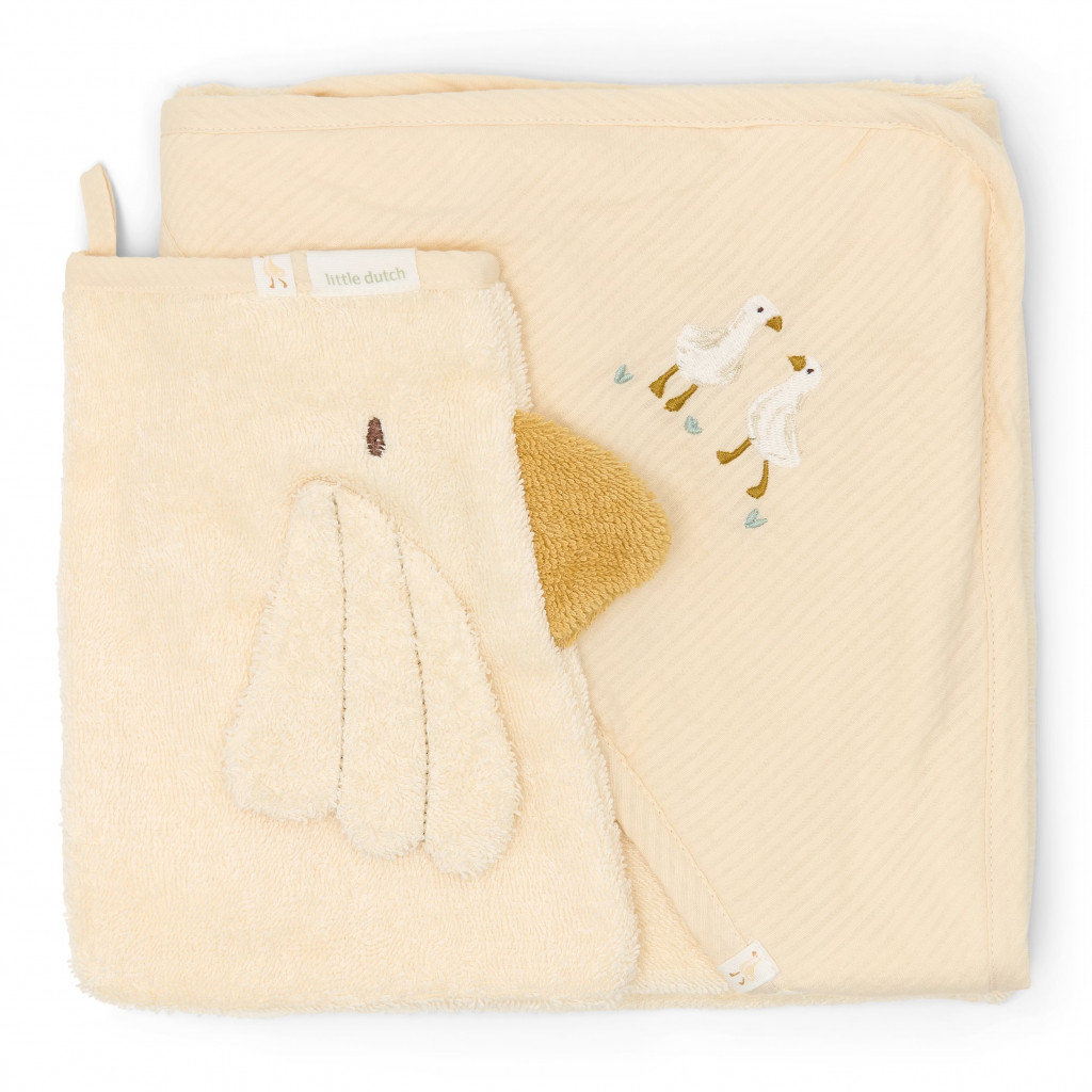 Little Dutch Darčeková sada s osuškou Husa Newborn Naturals