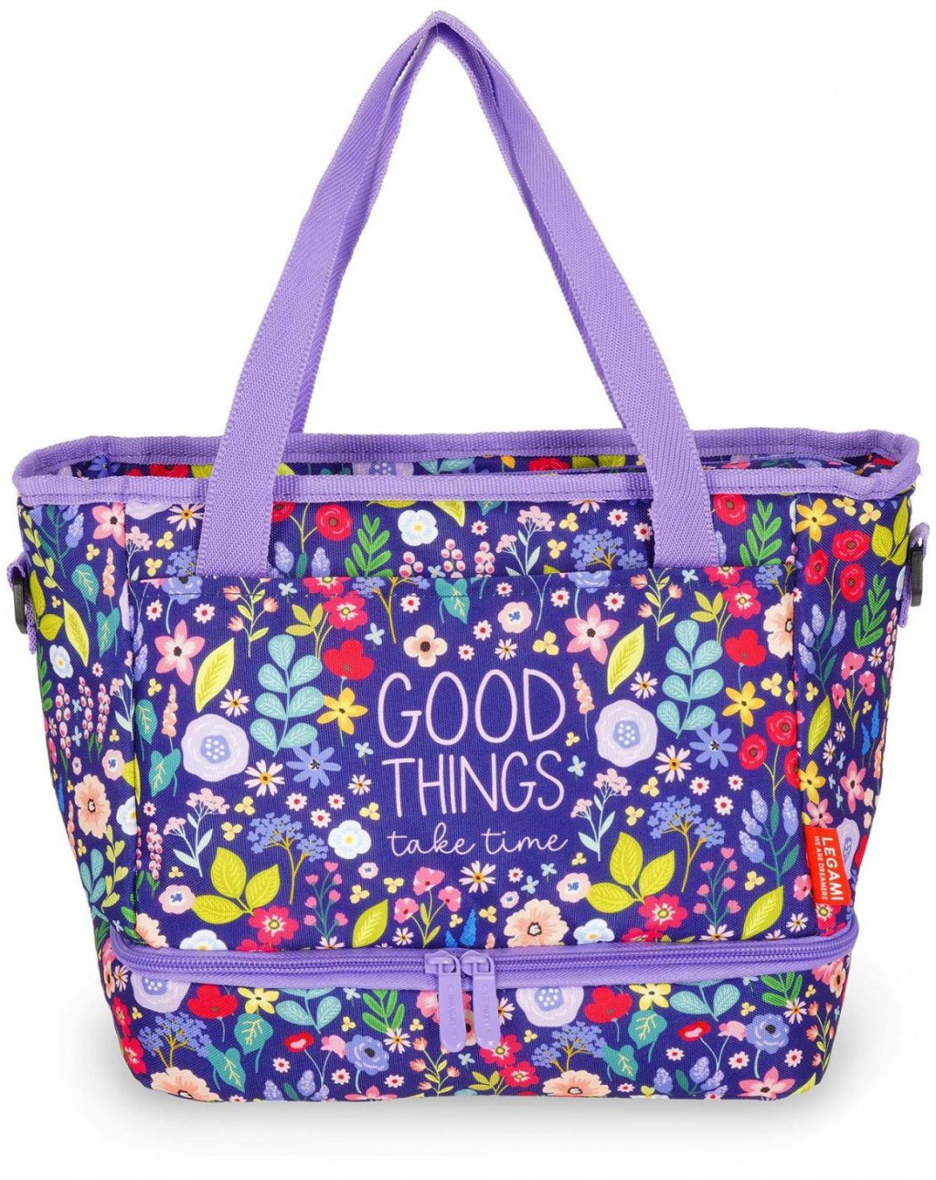 Legami Veľká taška na desiatu Legami Lunch Bag 10.8 L - Flowers