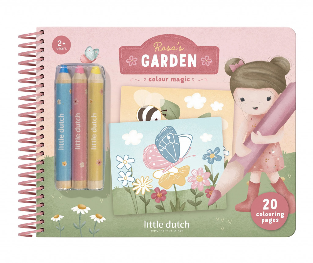 Little Dutch Omaľovánky s pastelkami Záhrada Rosa