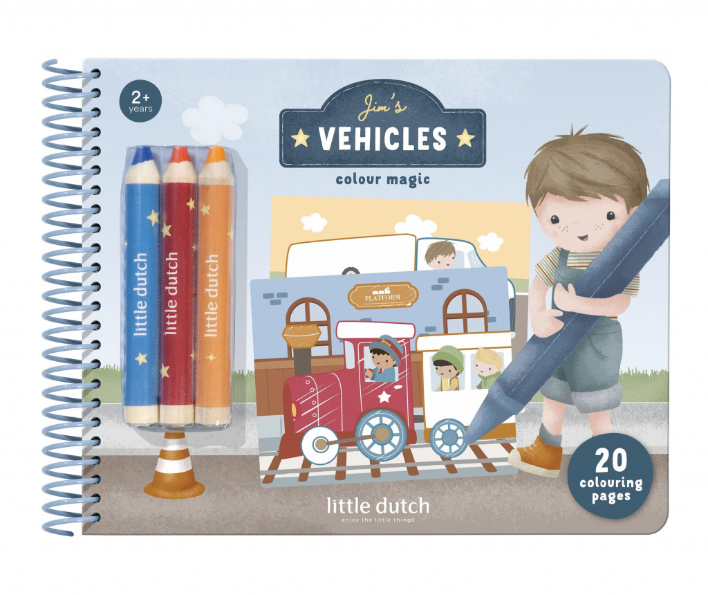 Little Dutch Omaľovánky s pastelkami Doprava Jim