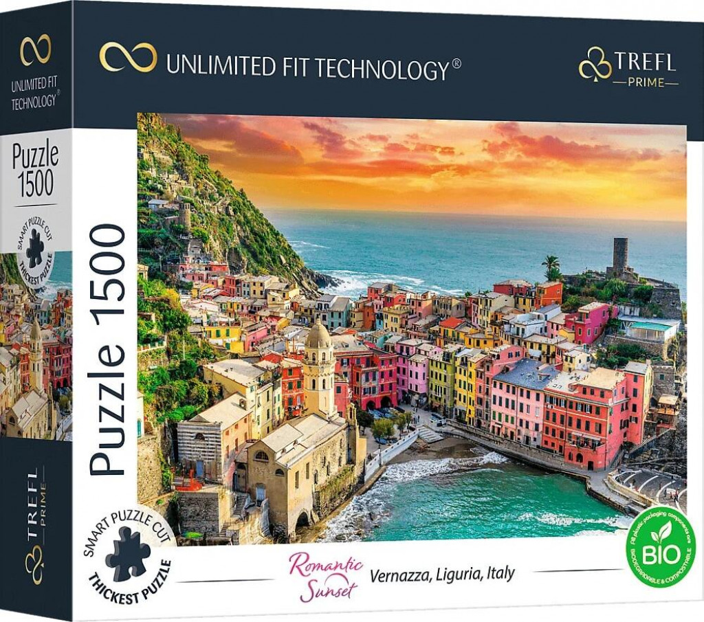 Trefl Trefl Prime puzzle 1500 UFT - Romantický západ slnka: Vernazza, Ligurie, Taliansko