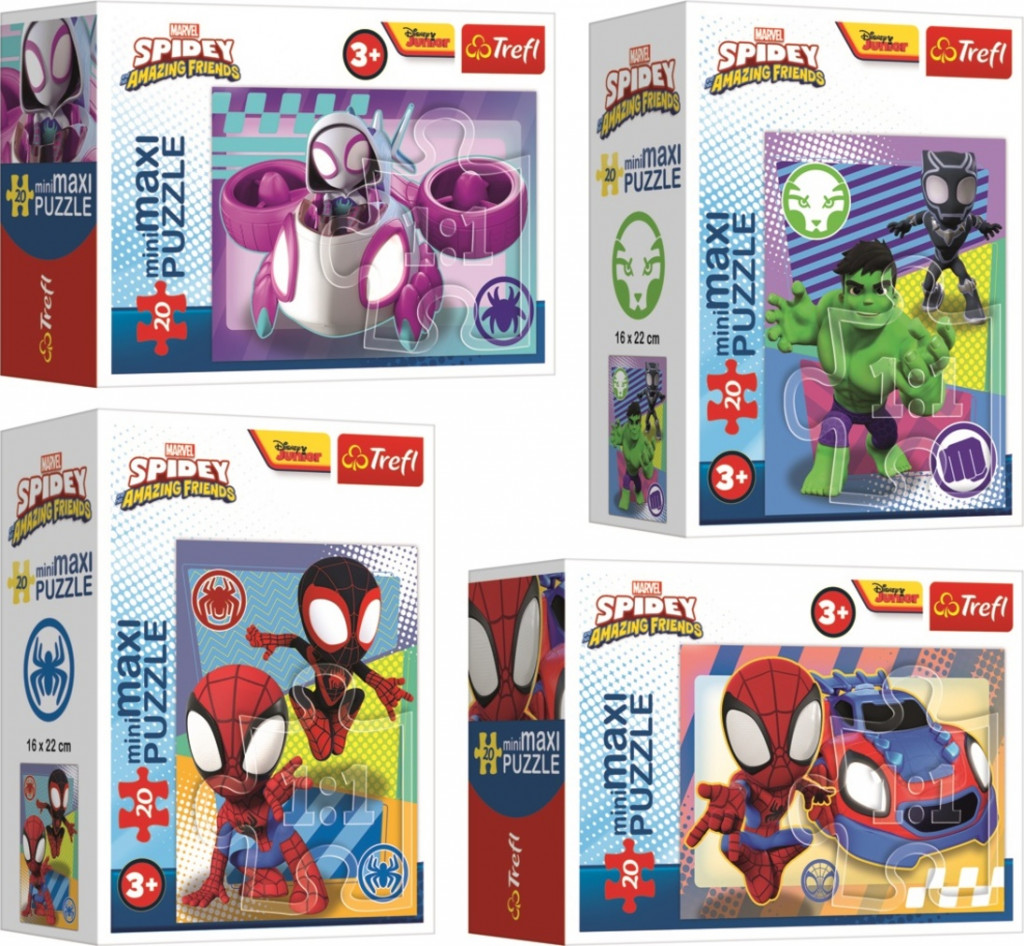 Trefl Trefl Puzzle 20 miniMAXI Spidey a jeho úžasní priatelia, 4 druhy