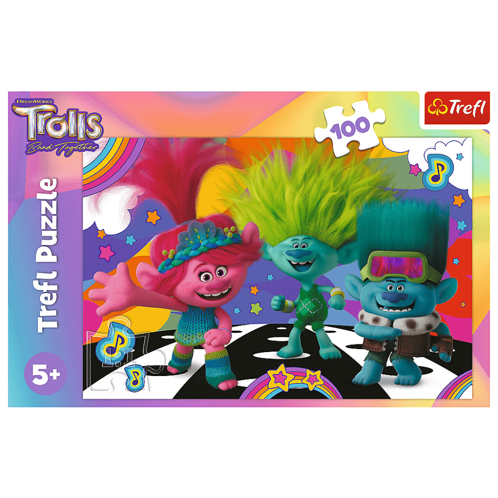 Trefl Trefl Puzzle 100 dielikov - Zábavní Trollovia / Universal Trolls 3 (2023)