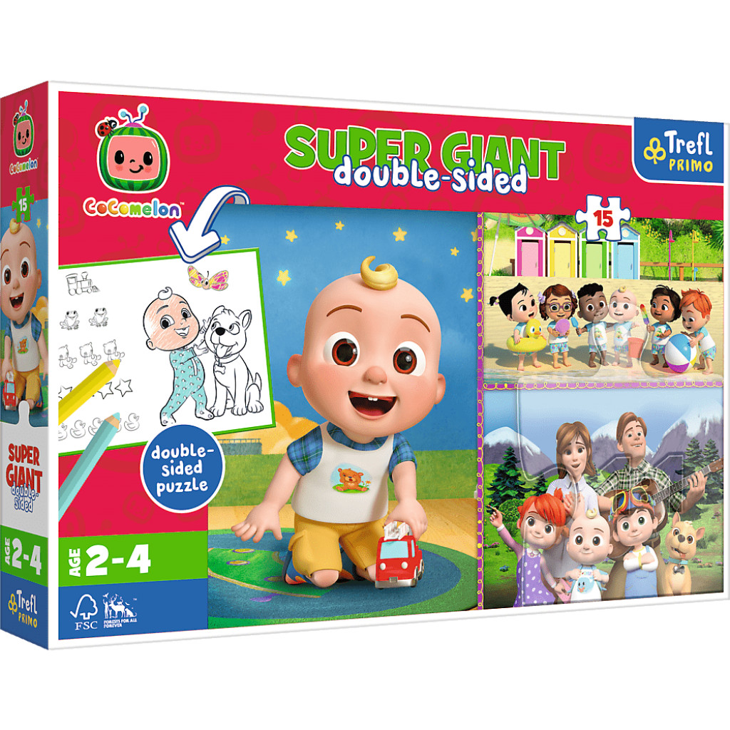 Trefl Trefl Puzzle 15 GIANT - Cocomelon, Veselý deň s priateľmi / Cocomelon