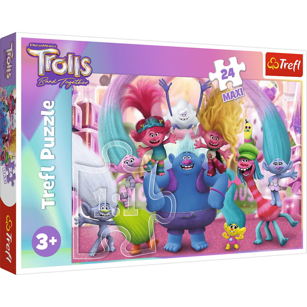 Trefl Trefl Puzzle 24 Maxi - Vo svete Trollov / Universal Trolls 3 (2023)