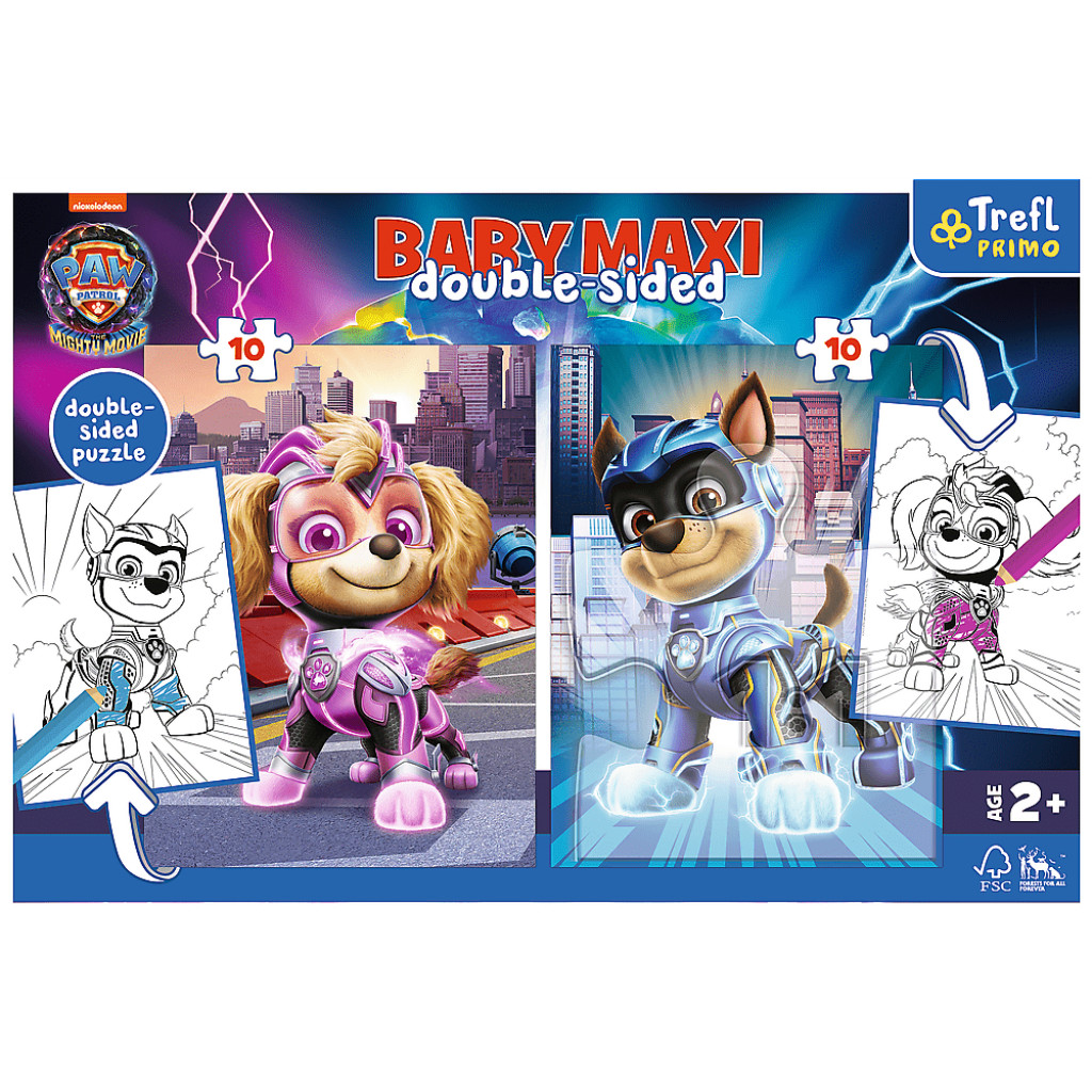 Trefl Trefl Puzzle Baby MAXI 2x10 - Hrdinskí psíkovia /  Viacom PAW PATROL: THE MIGHTY MOVIE