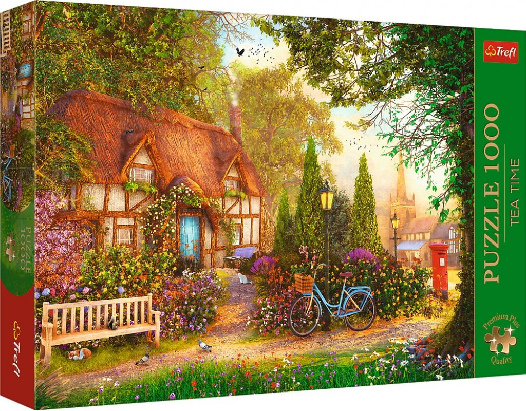 Trefl Trefl Puzzle 1000 Premium Plus - Čajový čas: Slamená chalúpka