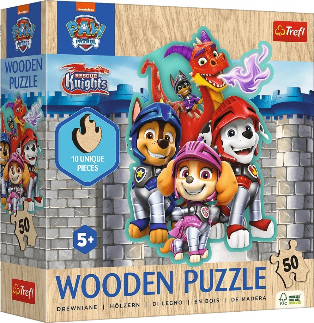 Trefl Trefl Drevené obrysové puzzle Dobrodružstvá Paw Patrol