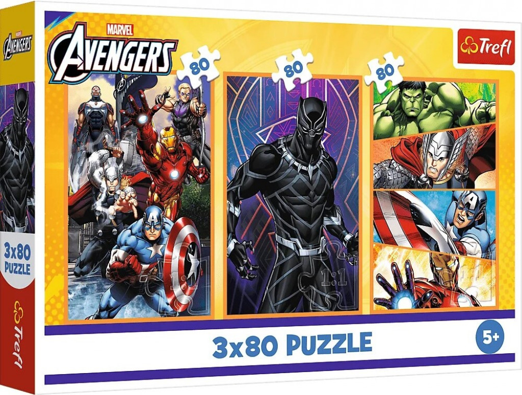 Trefl Trefl Puzzle 3 x 80 Marvel - Dni plné akcie