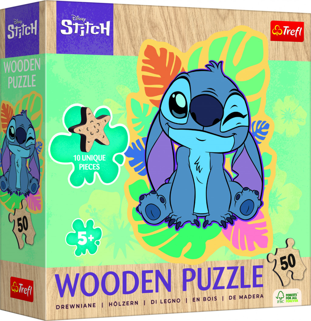 Trefl Trefl Drevené puzzle Junior 50 - Lilo&Stitch