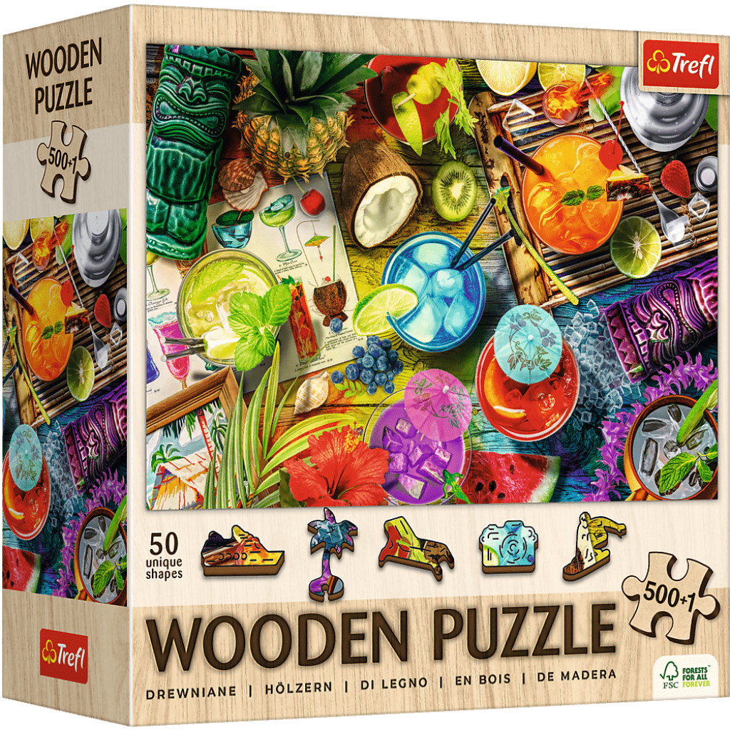 Trefl Trefl Drevené puzzle 501 - Farebné koktaily