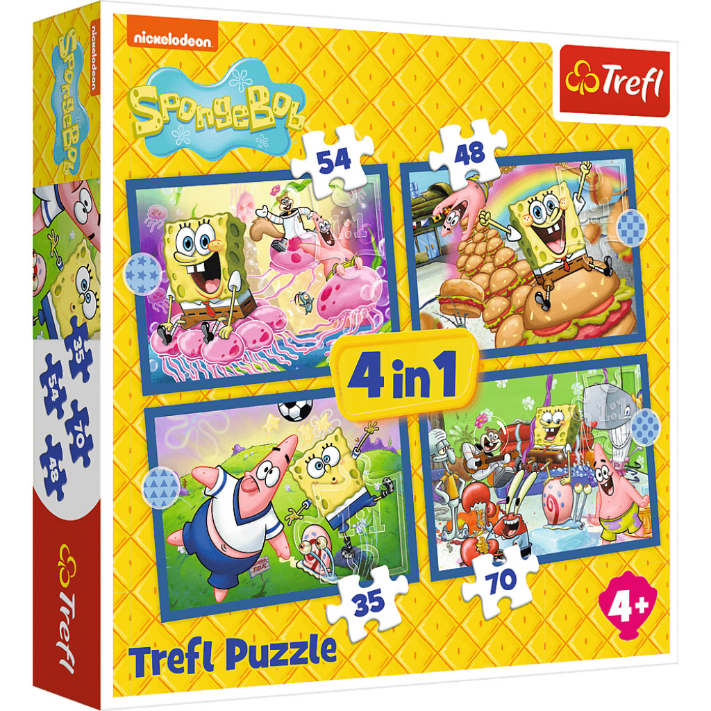 Trefl Trefl Puzzle 4v1 SpongeBobov podmorský život