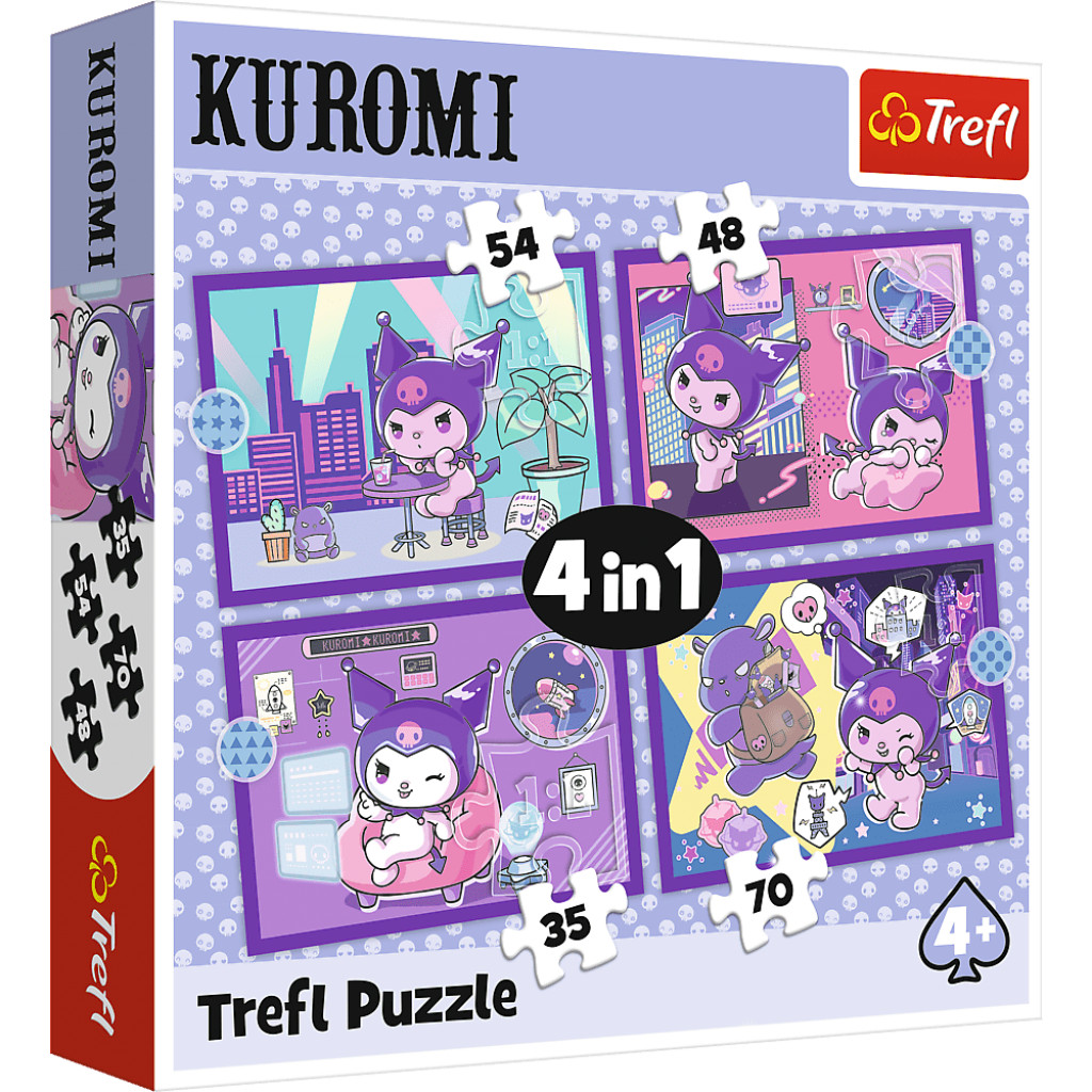 Trefl Trefl Puzzle 4v1 Deň s Kuromi / Hello Kitty