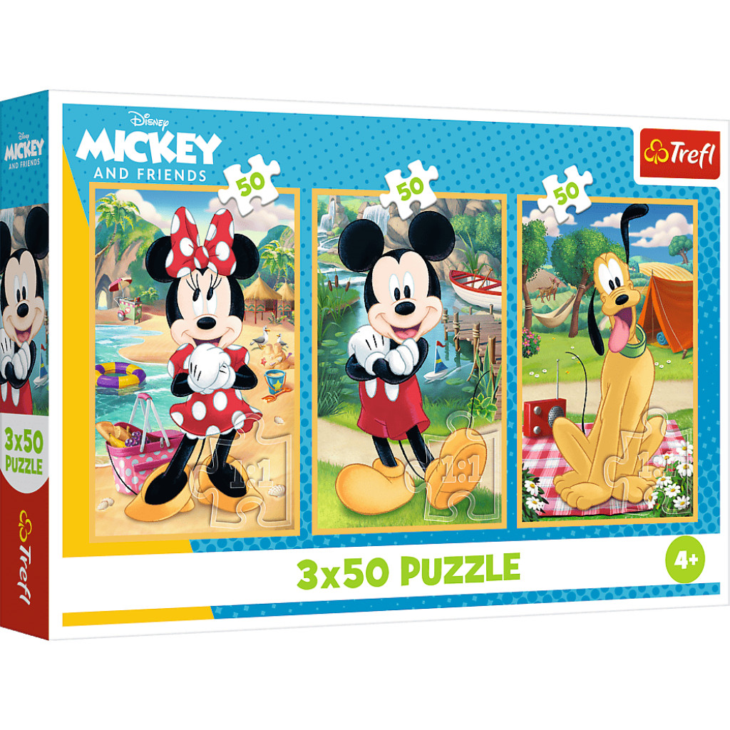 Trefl Trefl Puzzle 3x50 Mickey Mouse a priatelia / Myška na dovolenke