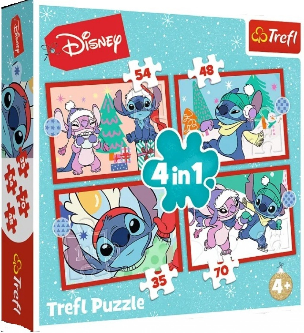 Trefl Trefl Puzzle 4v1 Stitch Xmas