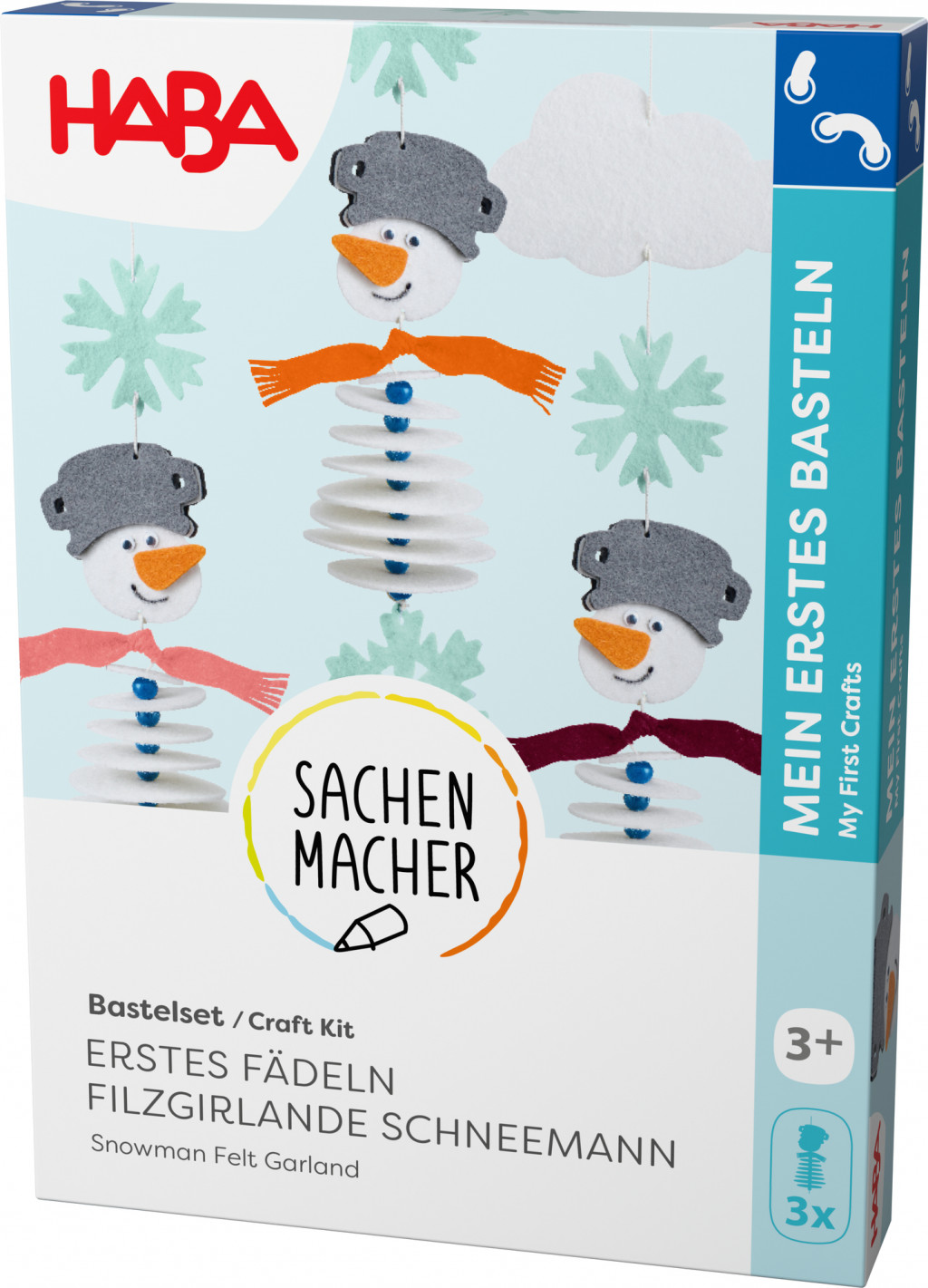 Haba Kreatívna sada Prvé navliekanie plstená girlanda Snehuliak