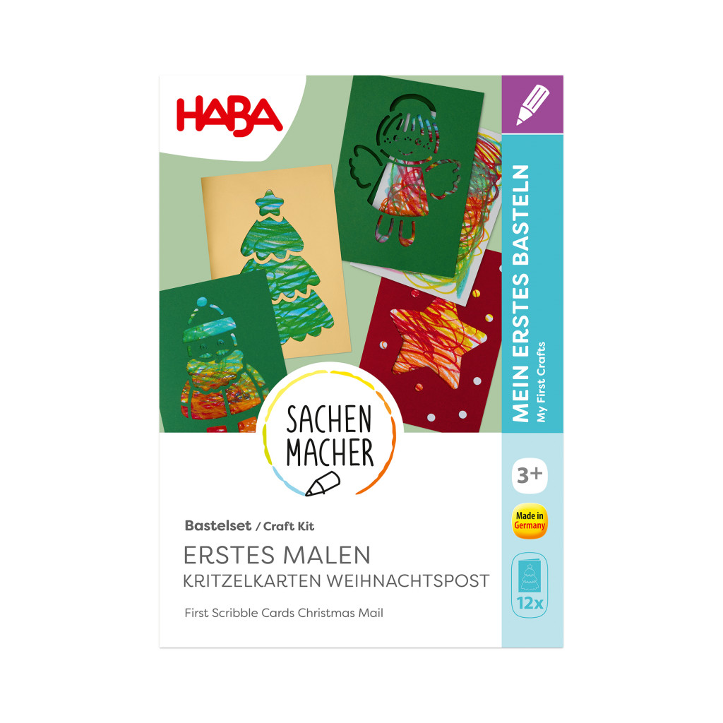 Haba Kreatívna sada Prvé čmáracie kartičky Vianočná pošta